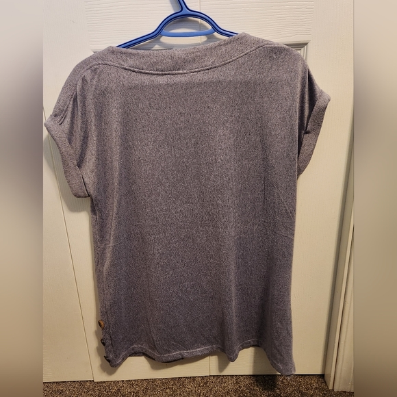 4/$20 Purple/gray with butto. Details. Large - Picture 2 of 4